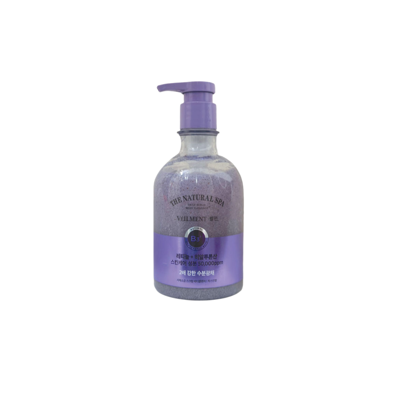 on the body Veilment Natural Spa Dead Sea Salt Scrub Body Wash Black Rose Scent 400 ml