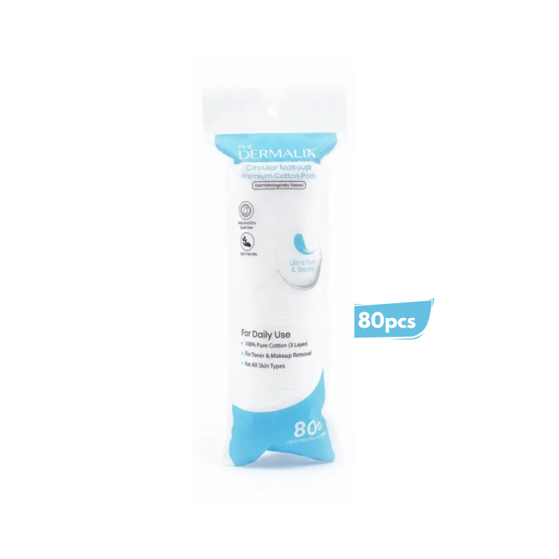 The Dermalix Premium Cotton Pads 80Pcs