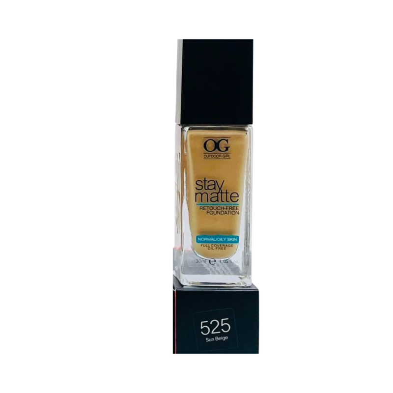 OG Outdoor Girls Stay Matte ReTouch Free Foundation Normal/Oily Skin 30ml (Sun Beige #525))