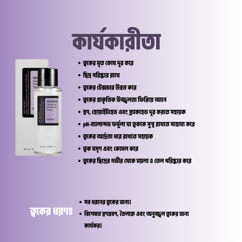 Cosrx AHA BHA Clarifying Treatment Toner – 50ml