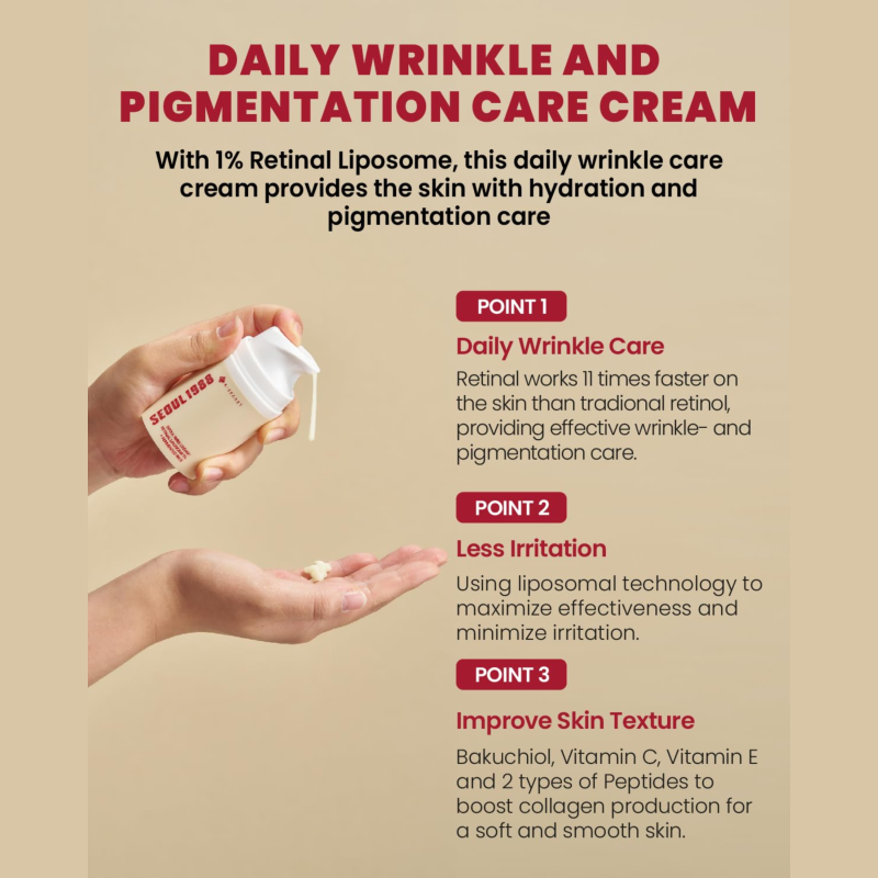 KSECRET SEOUL 1988 Cream : Retinal Liposome 1% + Fermented Rice 50ml