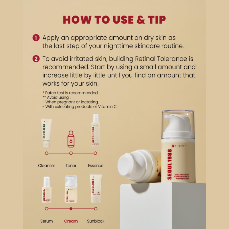 KSECRET SEOUL 1988 Cream : Retinal Liposome 1% + Fermented Rice 50ml