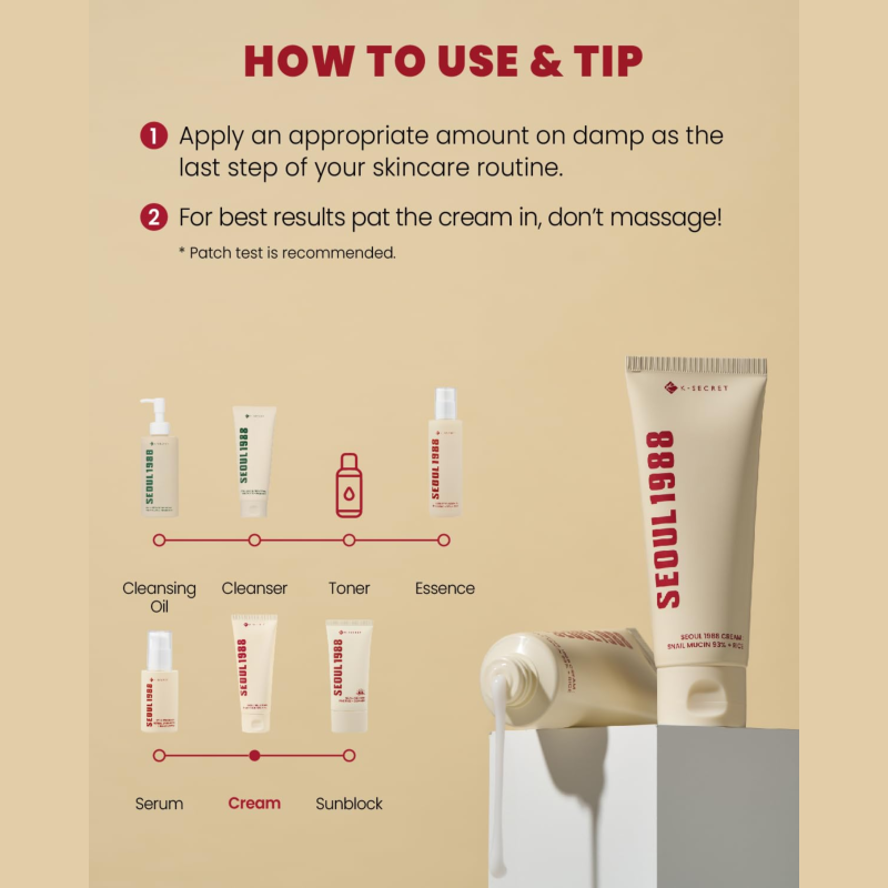 ksecret Seoul 1988 Cream : Snail Mucin 93+Rice 100ml