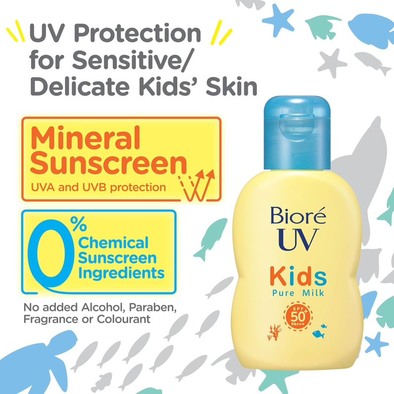 Biore UV Kids Pure Milk Sunscreen SPF50+ PA+++ 70g