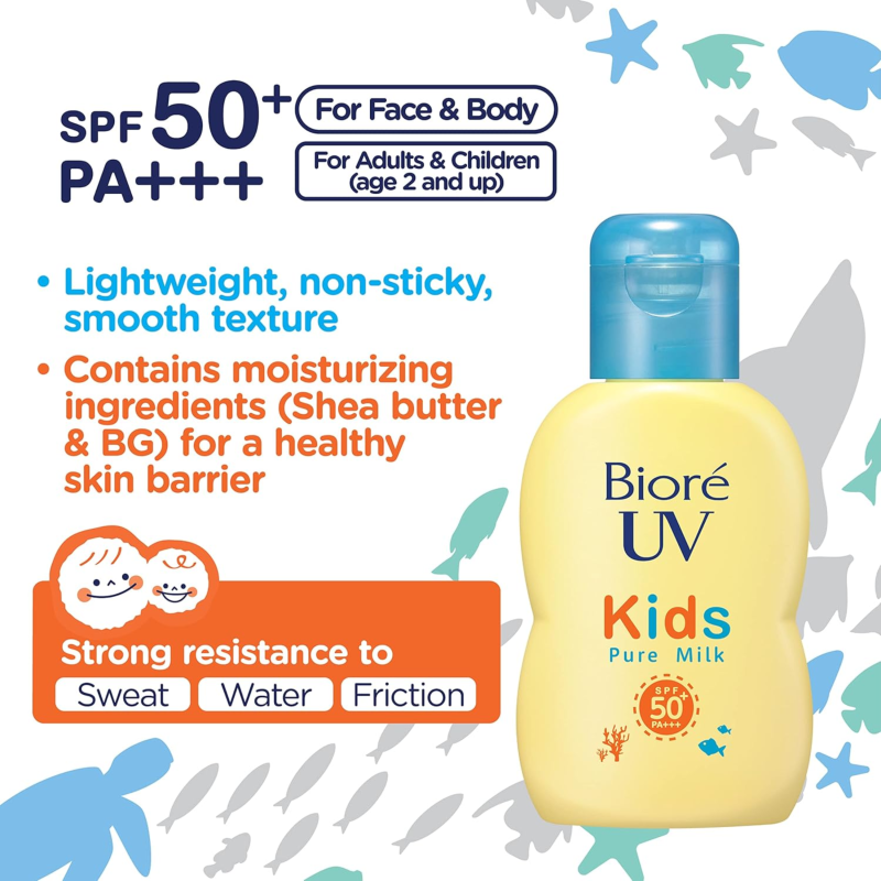 Biore UV Kids Pure Milk Sunscreen SPF50+ PA+++ 70g