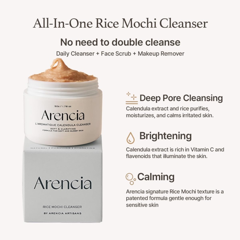 Arencia Calendula Rice Mochi Cleanser 120g