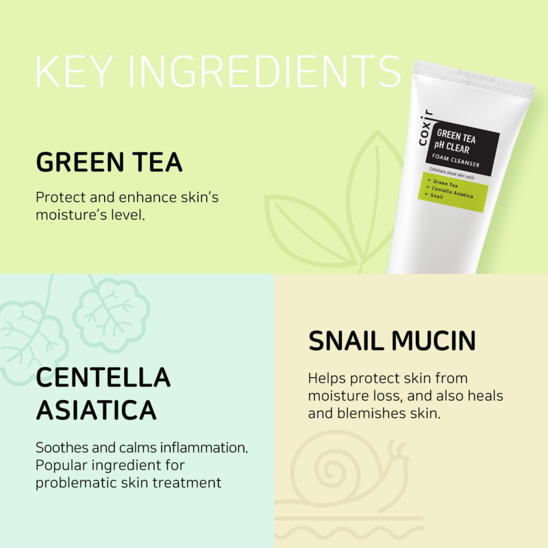 Coxir Green Tea pH Clear Foam Cleanser 150ml