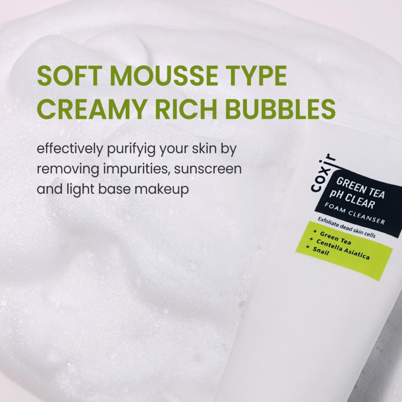 Coxir Green Tea pH Clear Foam Cleanser 150ml