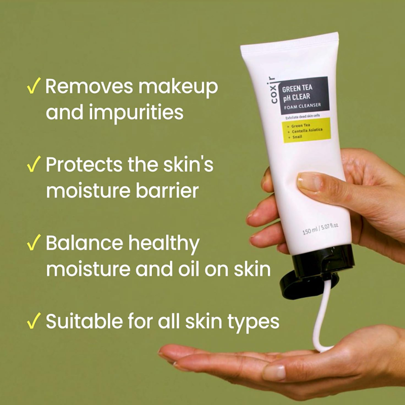 Coxir Green Tea pH Clear Foam Cleanser 150ml